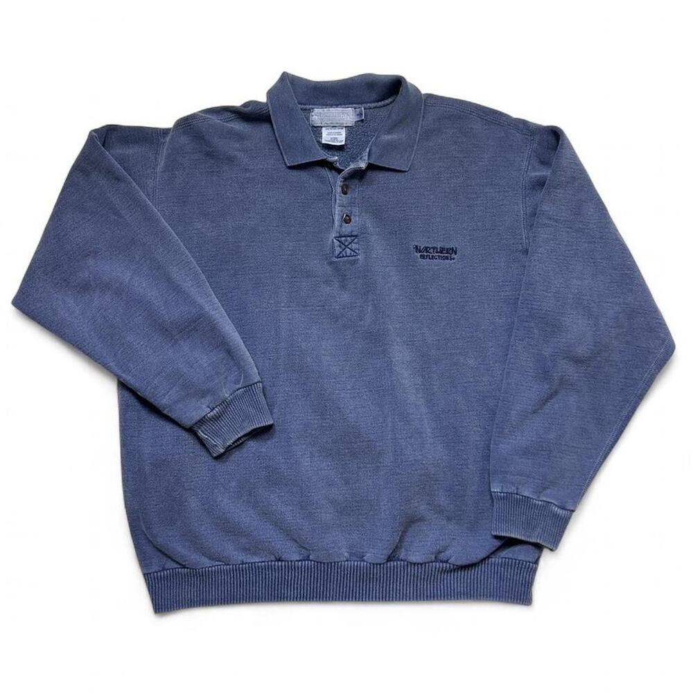 Northern Reflections 90s Vintage Canada Made Collar Sweatshirt Pullover Small